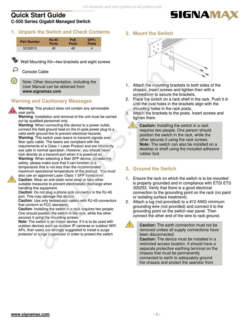 SignaMax C-500 Series quick start guide