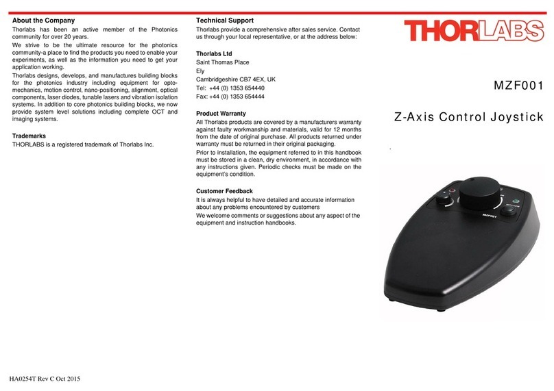 THORLABS MZF001 User manual