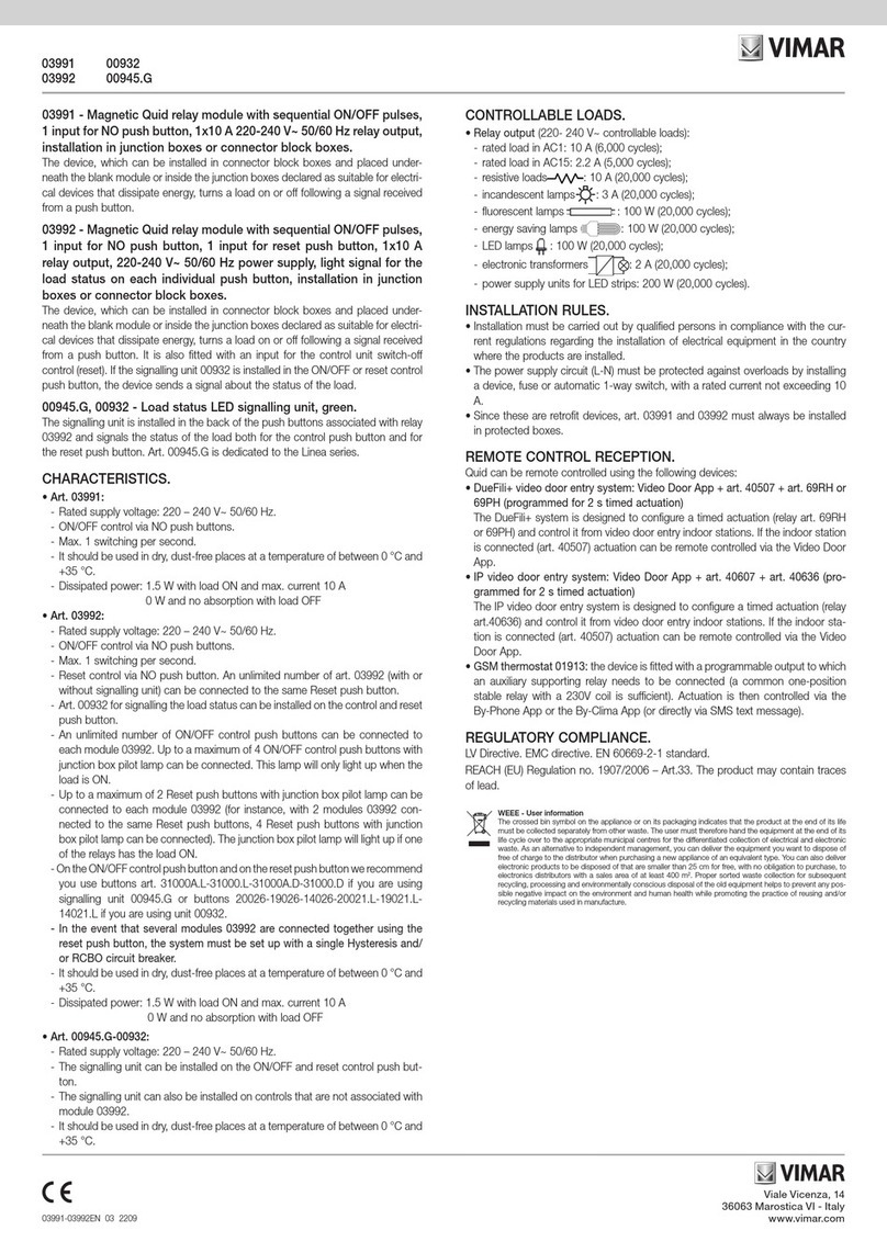 Vimar 03991 User manual