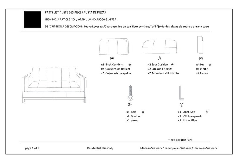 Pulaski Furniture P906-681-1727 quick start guide Pulaski Furniture P906-681-1727 quick start guide