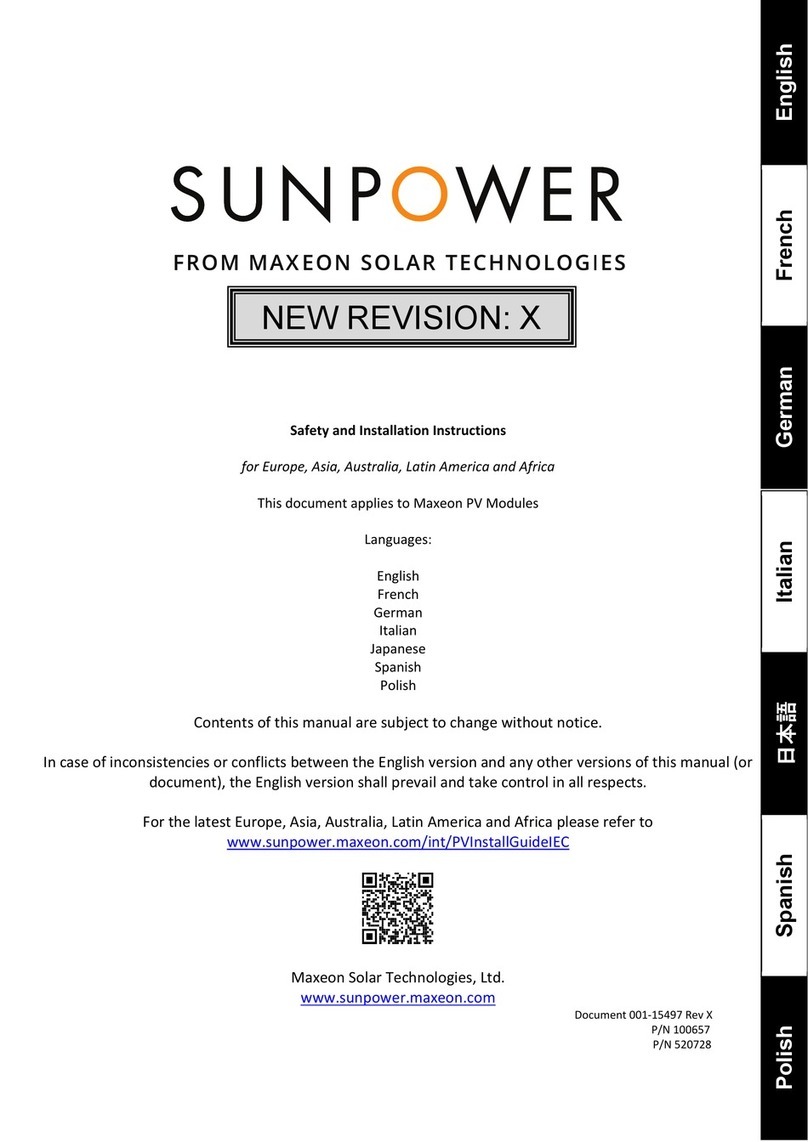 Maxeon Sunpower E Series Safety and installation instructions