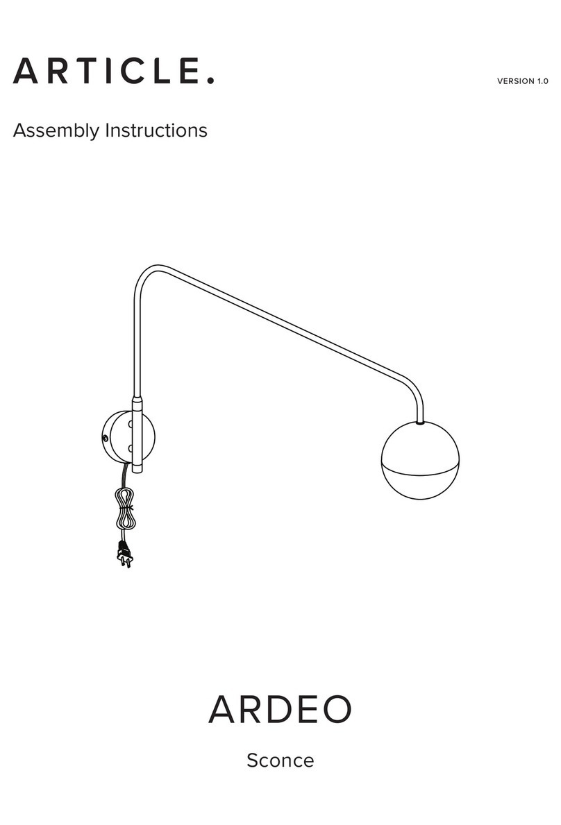 Article ARDEO Sconce Assembly instructions
