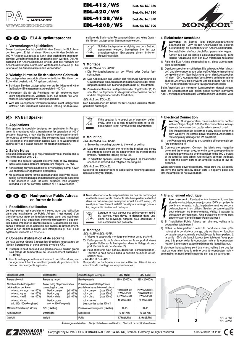 Monacor EDL-412/WS User manual