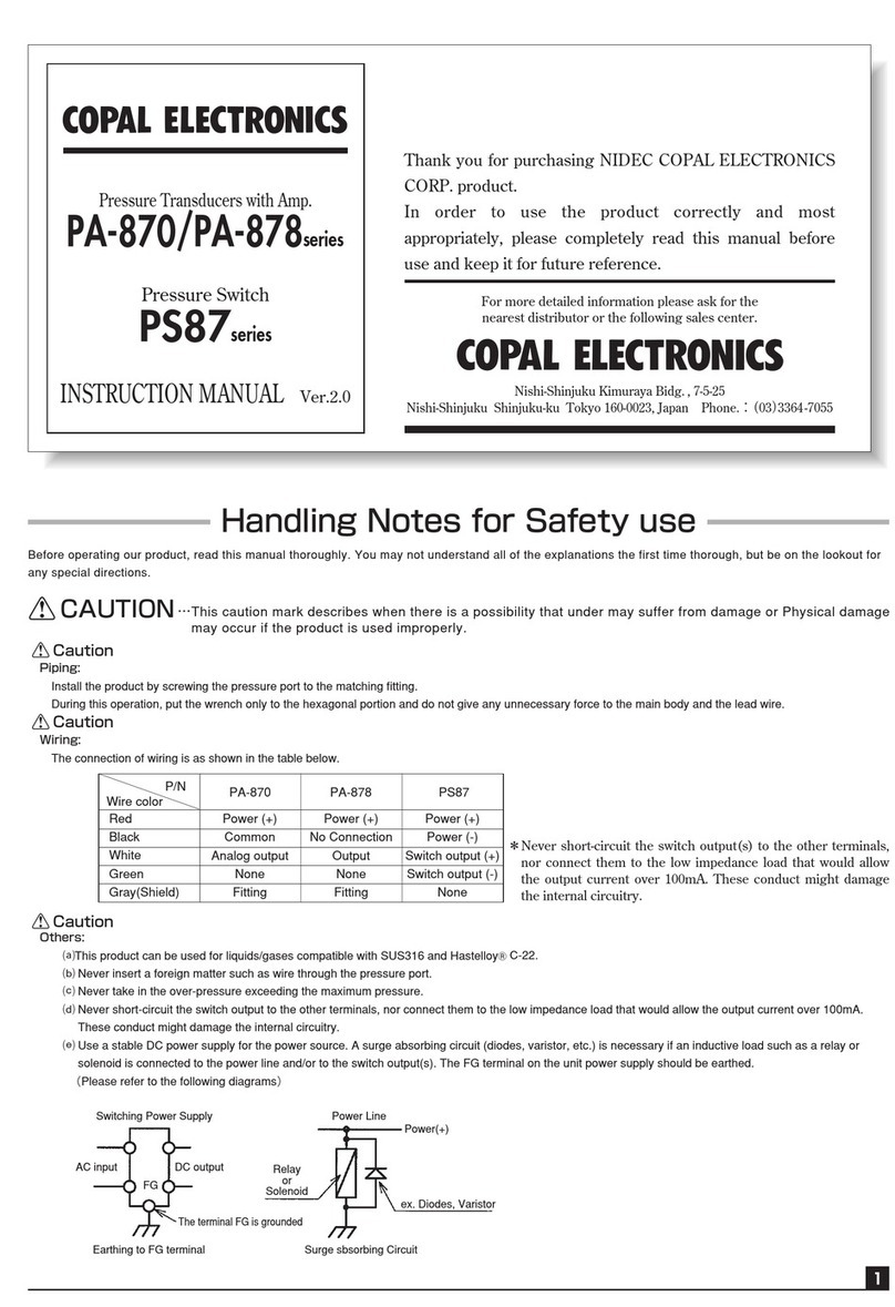COPAL ELECTRONICS PA-870 Series User manual