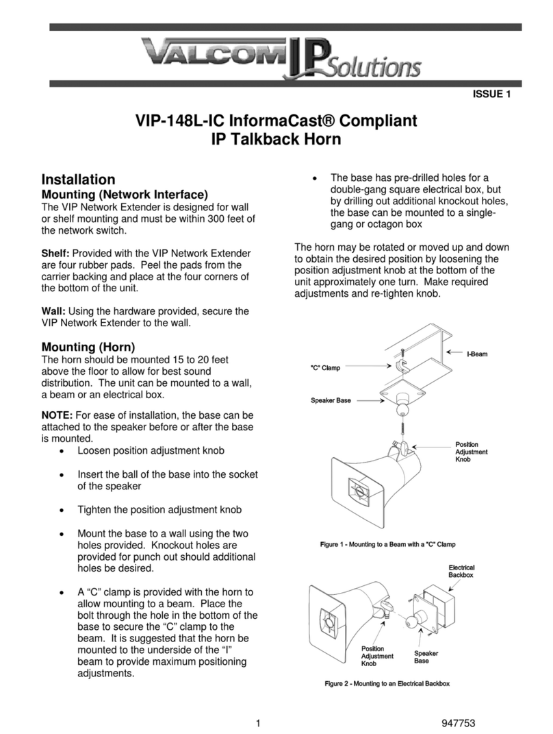 Valcom InformaCast VIP-148L-IC Installation