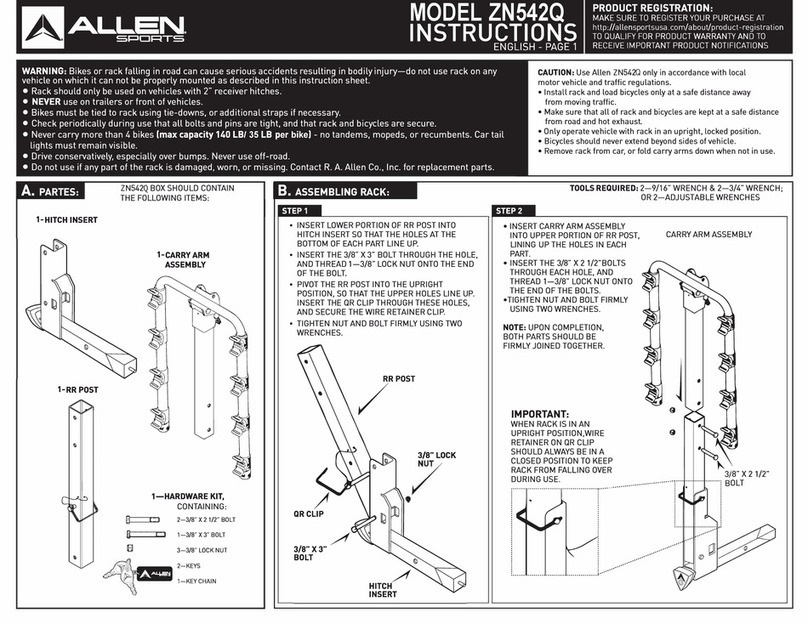 Allen Sports ZN542Q instructions