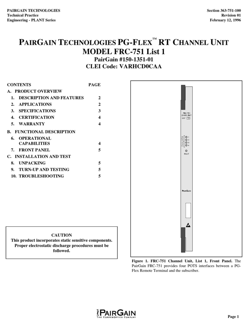 PairGain PG-Flex FRC-751 User manual