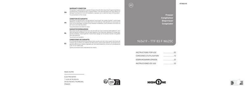 HIGH ONE TTF 83 F W625C Instructions for use