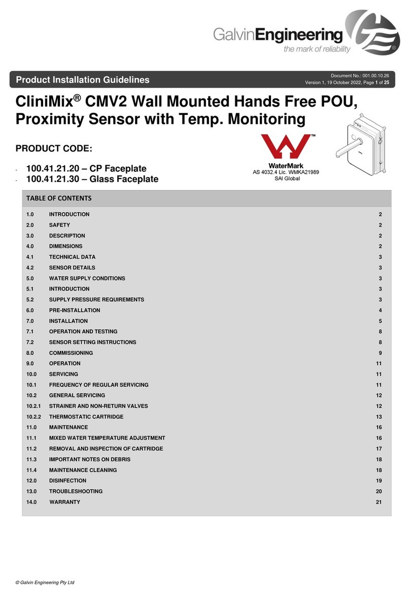 Galvin Engineering CliniMix CMV2 Product installation guideline Galvin Engineering CliniMix CMV2 Product installation guideline