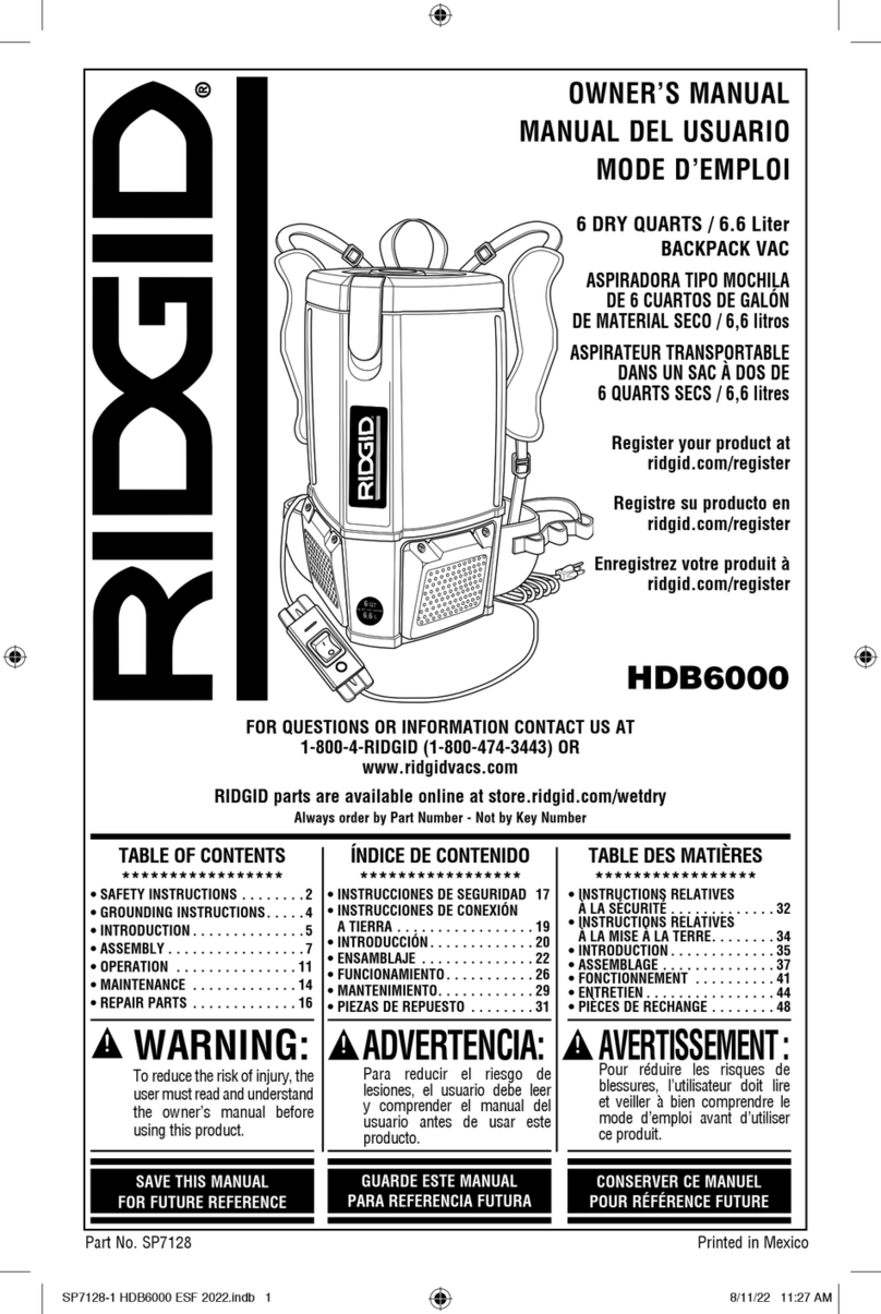 RIDGID HDB6000 User manual