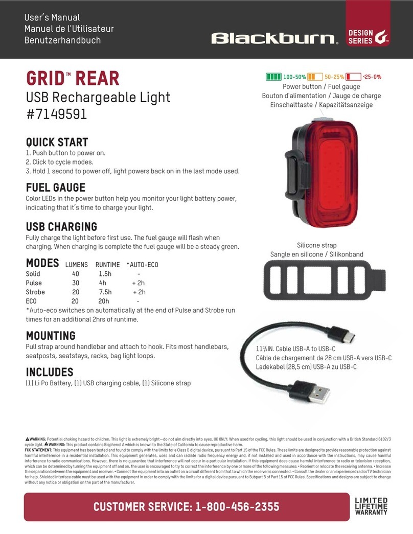 blackburn GRID REAR User manual