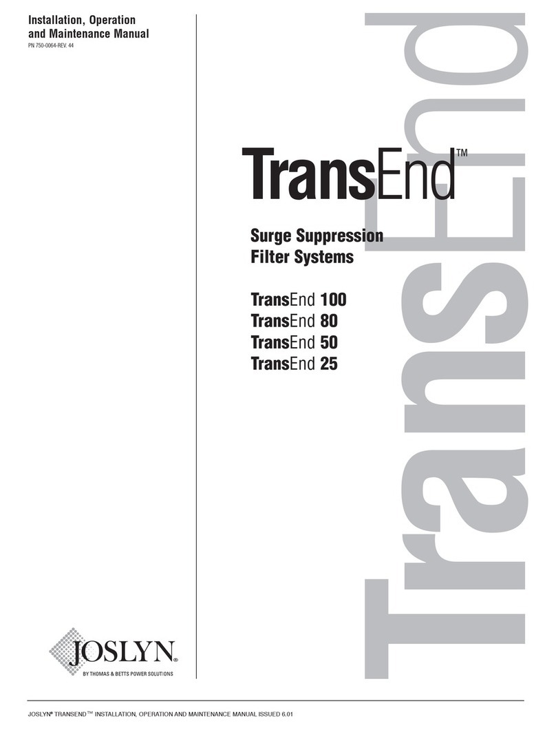 Joslyn TransEnd 50 Installation, operation and maintenance manual