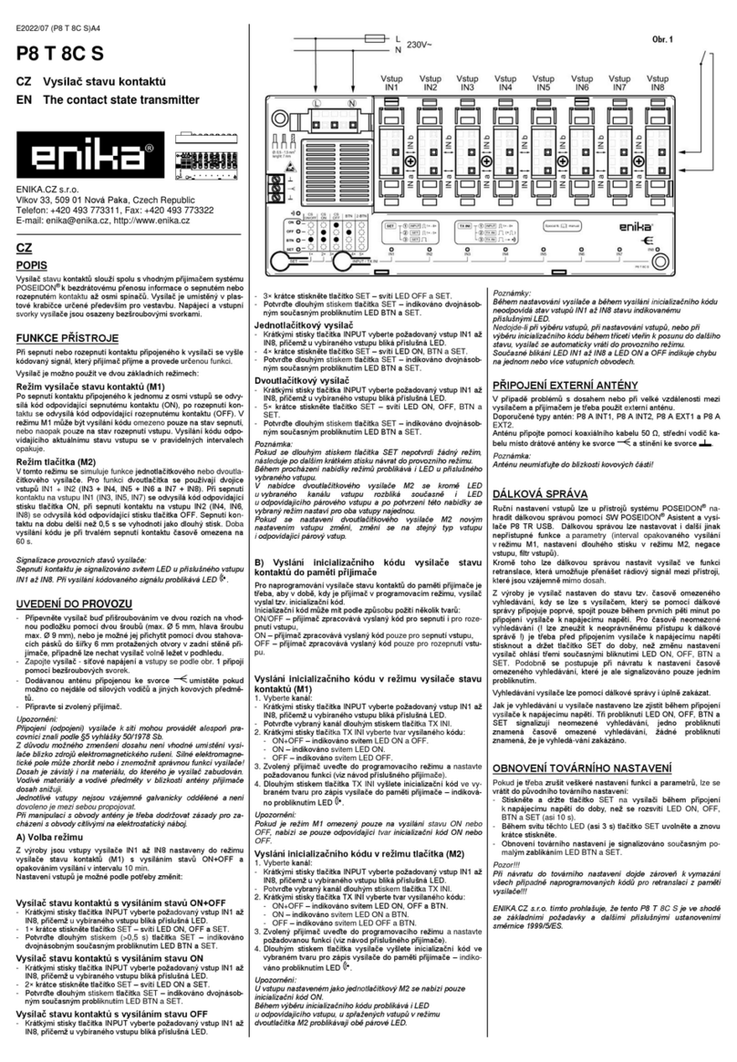 enika P8 T 8C S User manual