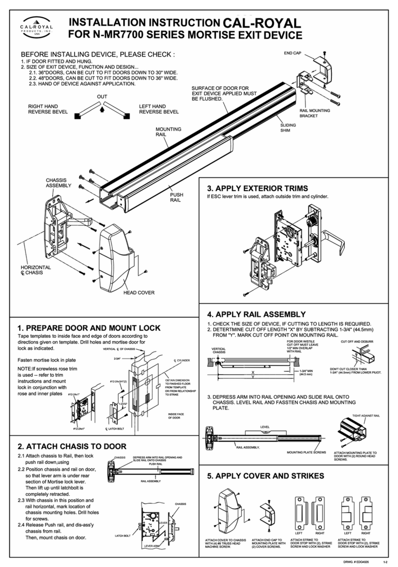 Cal-Royal N-MR7700 Series Installation instruction