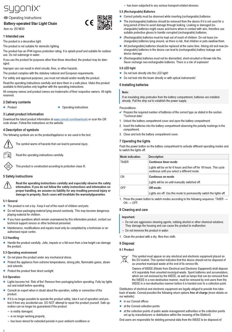 Sygonix 2574833 operating instructions