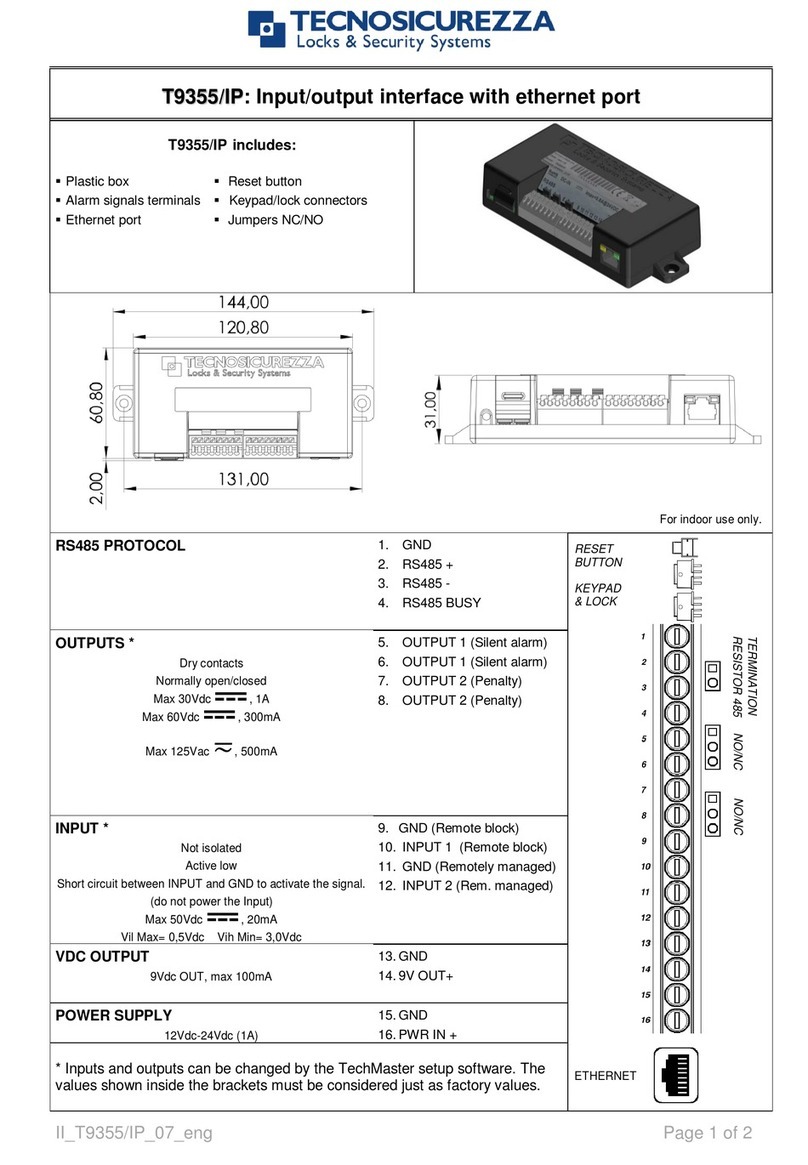Tecnosicurezza T9355/IP quick start guide