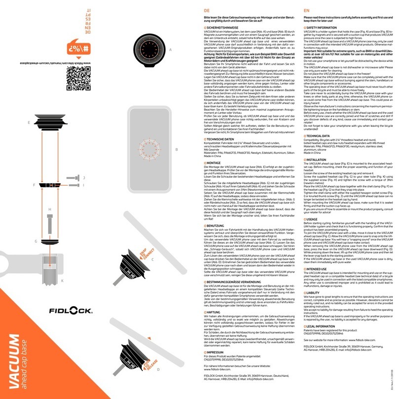 Fidlock VACUUM Ahead cap base User manual