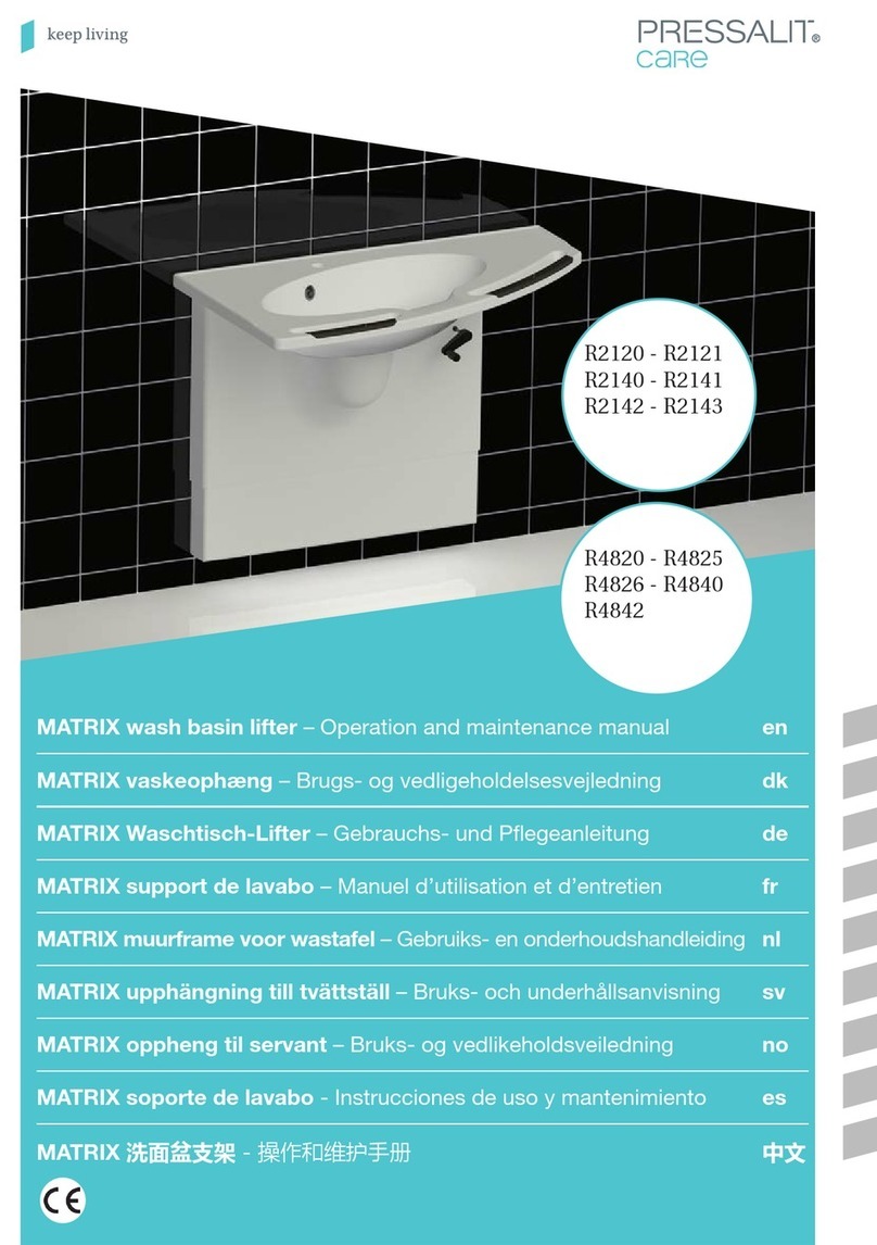 Pressalit Care MATRIX R2120 Operation and maintenance manual