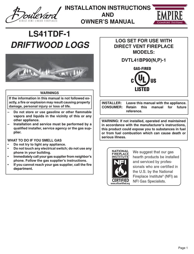 Empire Comfort Systems Boulevard LS41TDF-1 Quick start guide Empire Comfort Systems Boulevard LS41TDF-1 Quick start guide