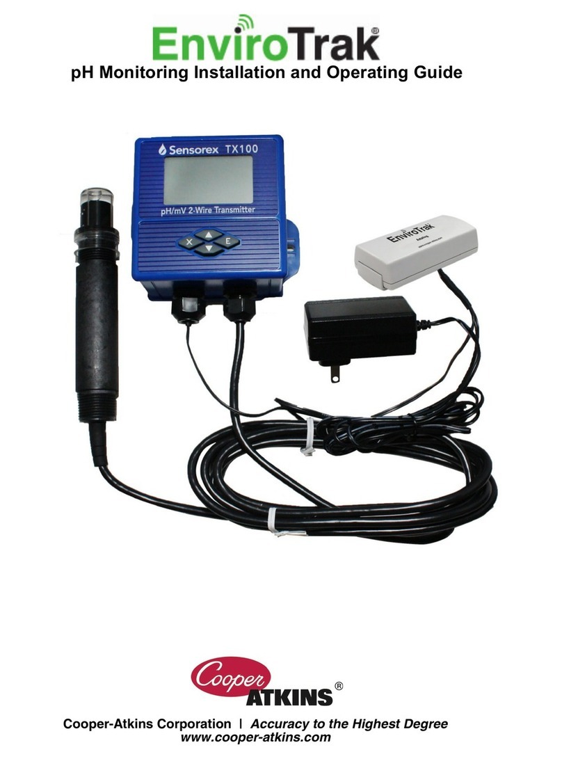 Cooper Atkins EnviroTrak Sensorex TX100 Installation and operating guide