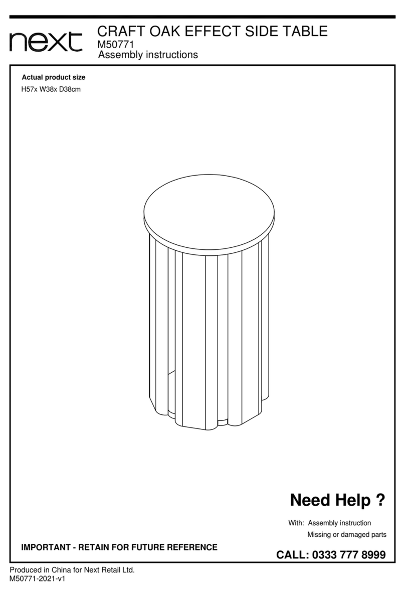 Next CRAFT OAK EFFECT SIDE TABLE M50771 User manual