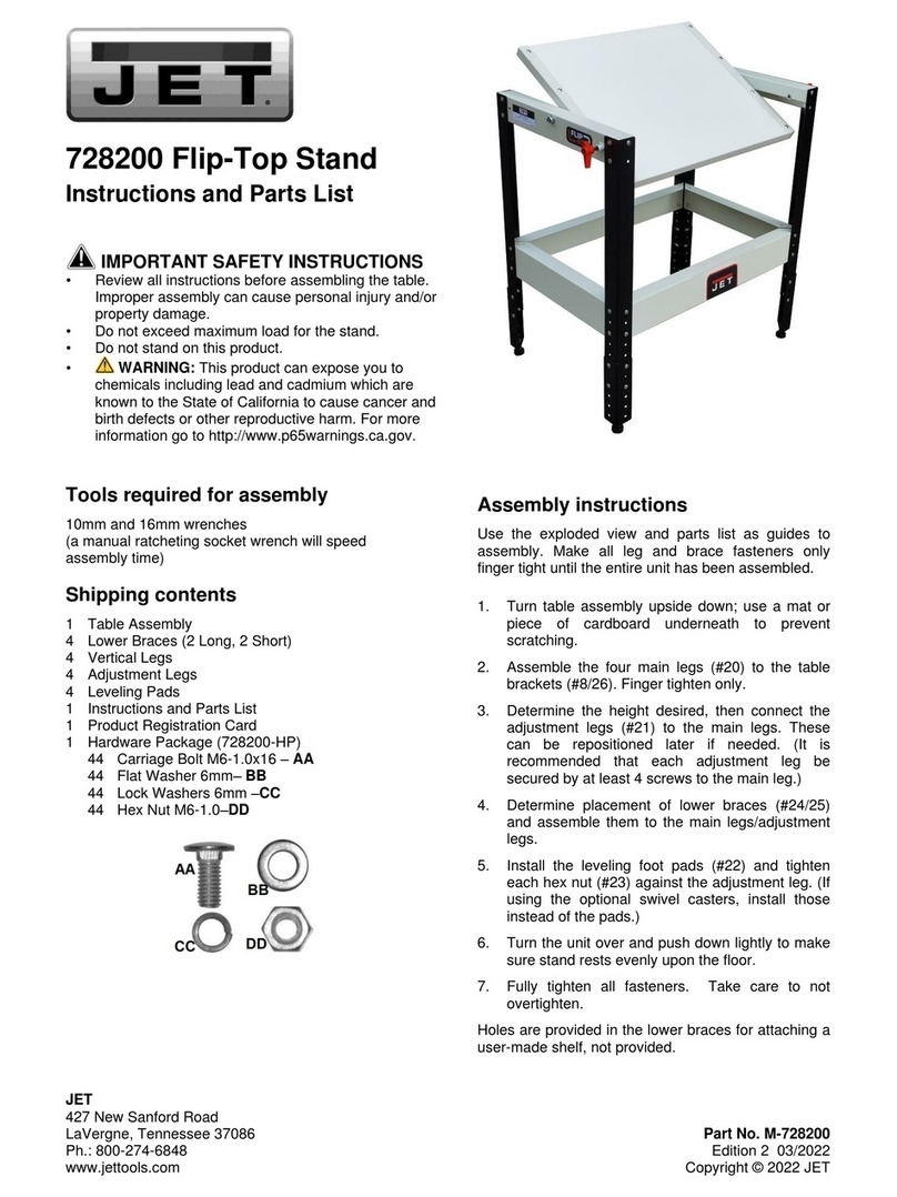 Jet 728200 Instructions and parts list
