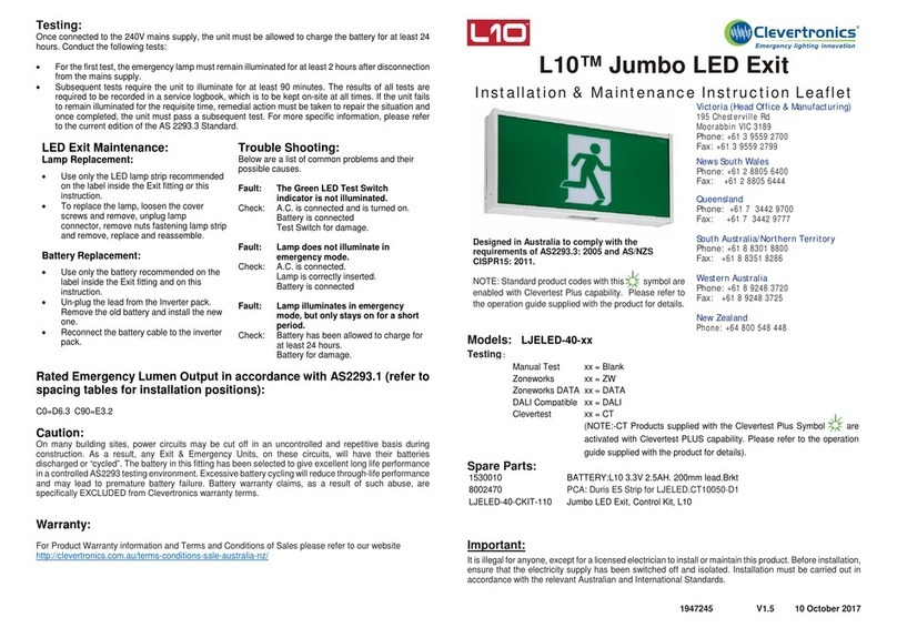 Clevertronics L10 LJELED-40 Series User manual