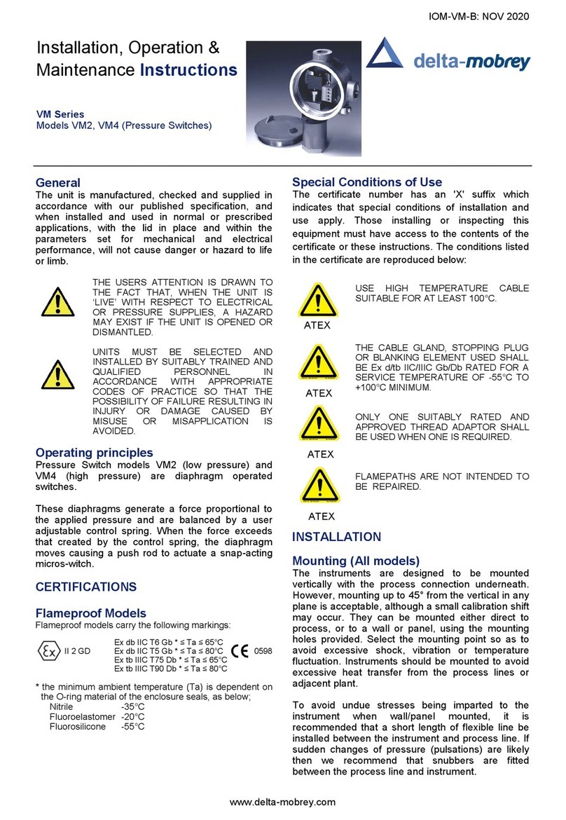 delta-mobrey VM Series Installation, operation & maintenance instructions