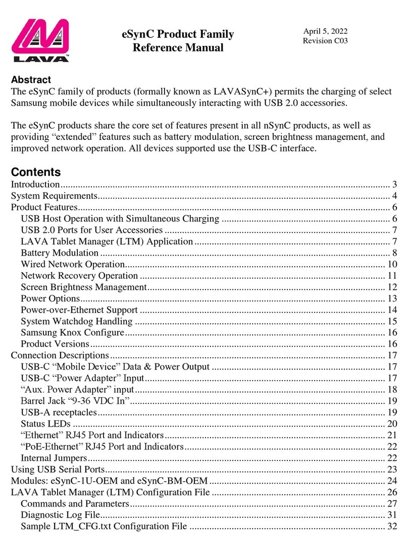 Lava eSynC-E Reference manual