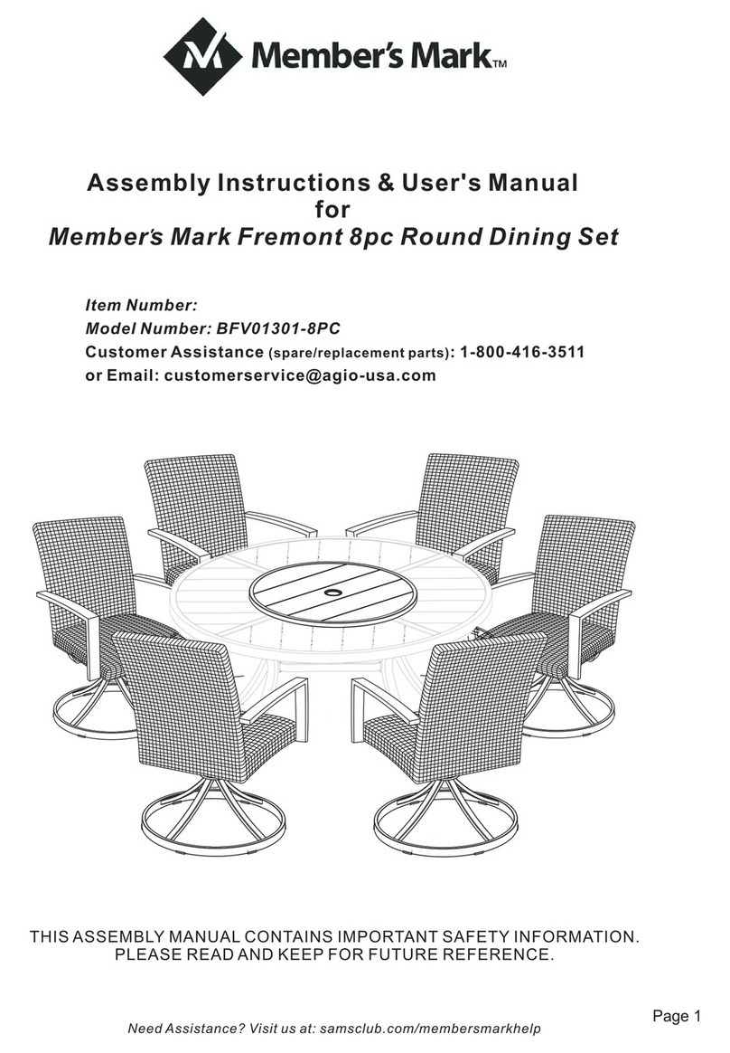 Members Mark Fremont BFV01301-8PC Assembly instructions & user manual Members Mark Fremont BFV01301-8PC Assembly instructions & user manual