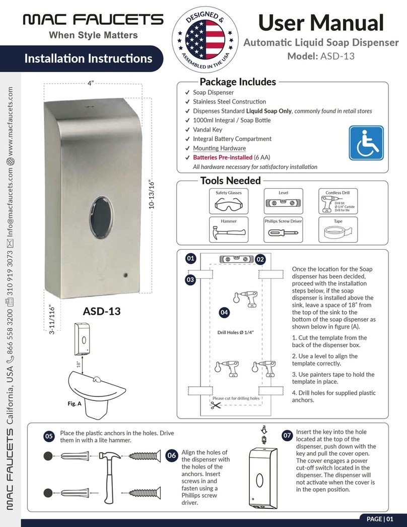 Mac Faucets ASD-13 User manual