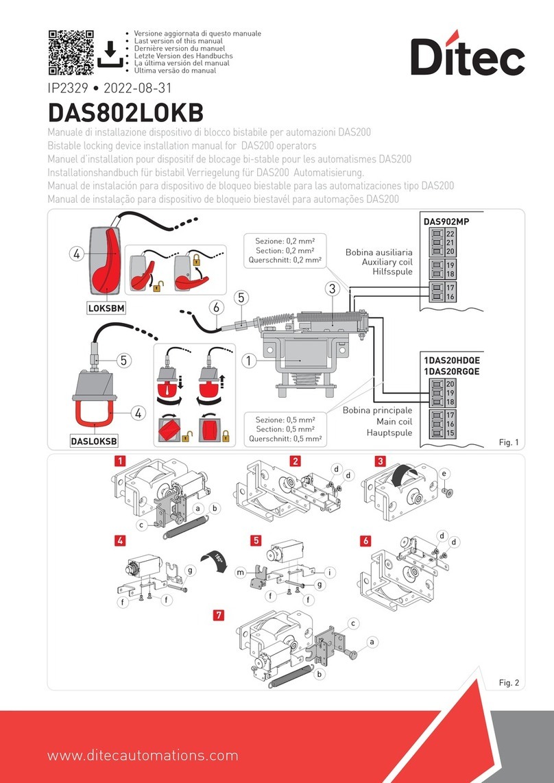 DITEC DAS802LOKB installation manual