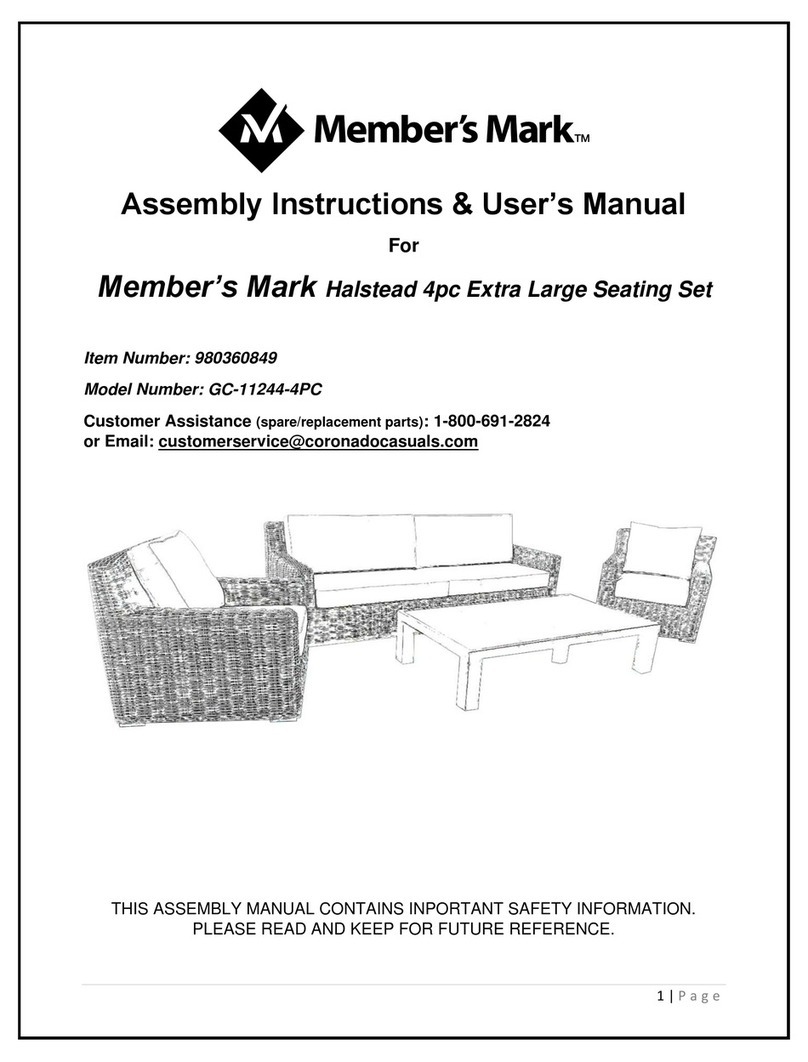 Members Mark Halstead GC-11244-4PC Assembly instructions & user manual Members Mark Halstead GC-11244-4PC Assembly instructions & user manual