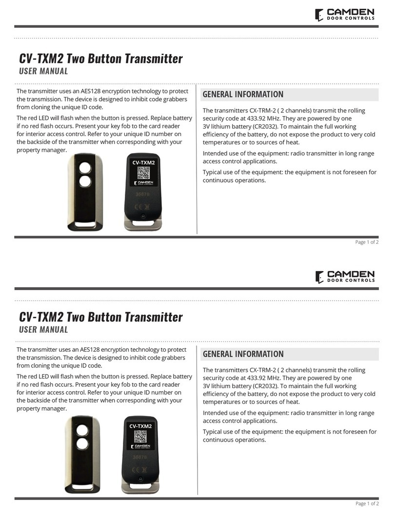 CAMDEN CV-TXM2 user manual