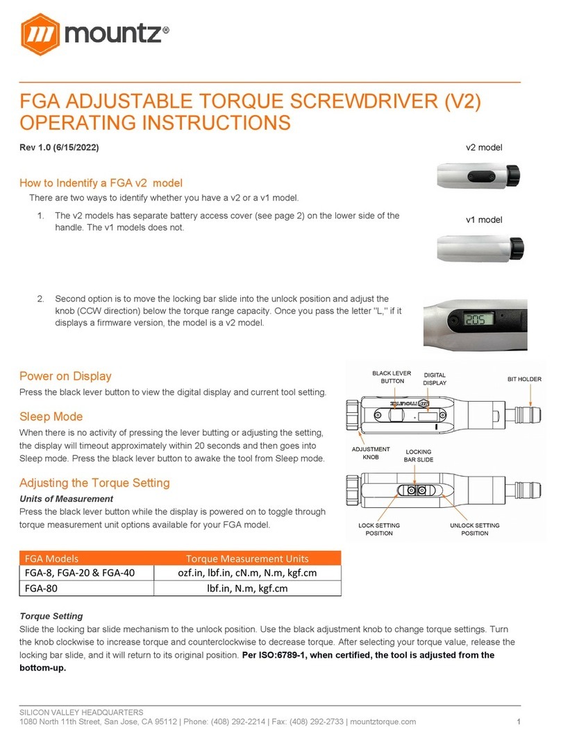 Mountz FGA V2 operating instructions