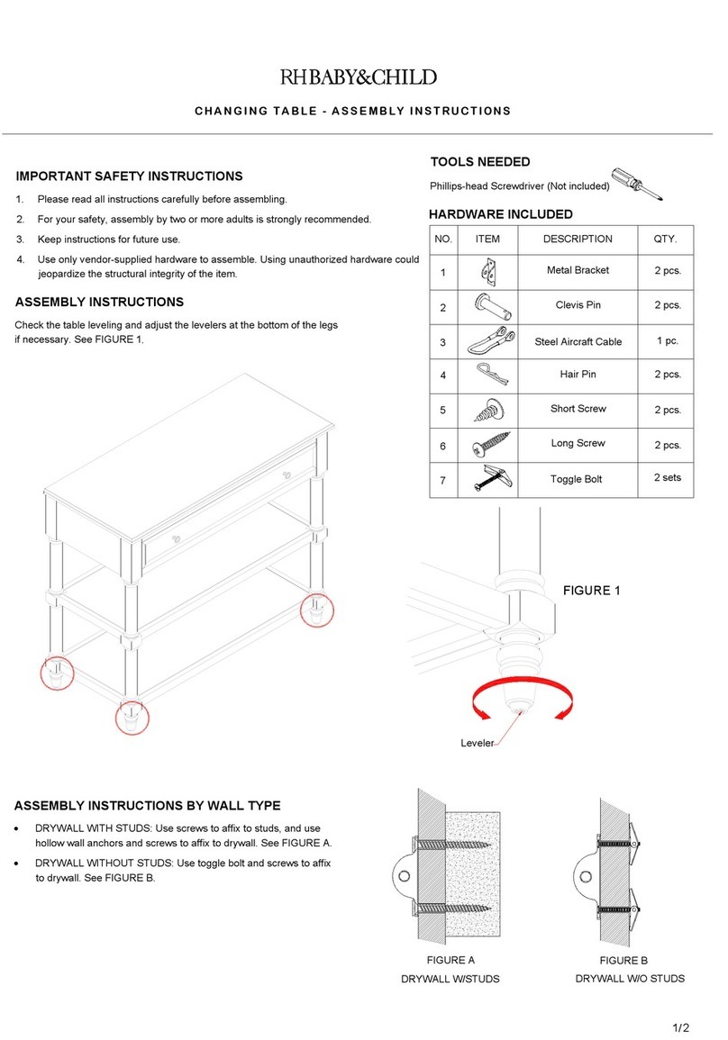 RH Baby&child CHANGING TABLE User manual