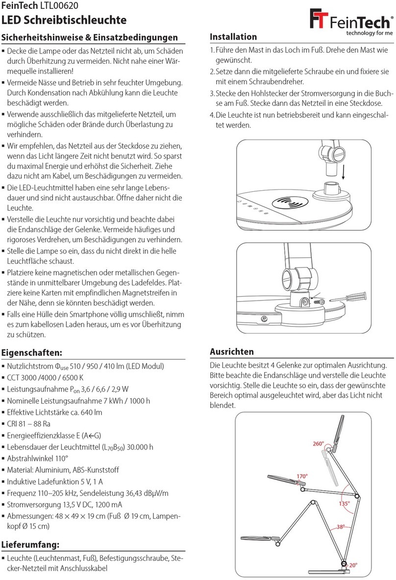 FeinTech LTL00620 Safety instructions & instruction manual