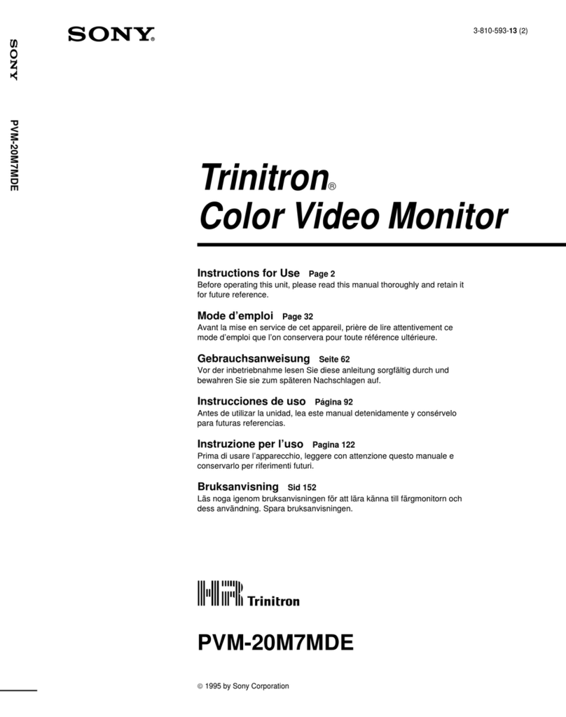 Sony HR Trinitron PVM-20M7MDE User manual