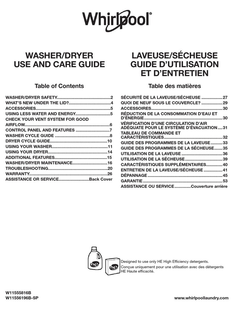 Whirlpool W11555816B User manual