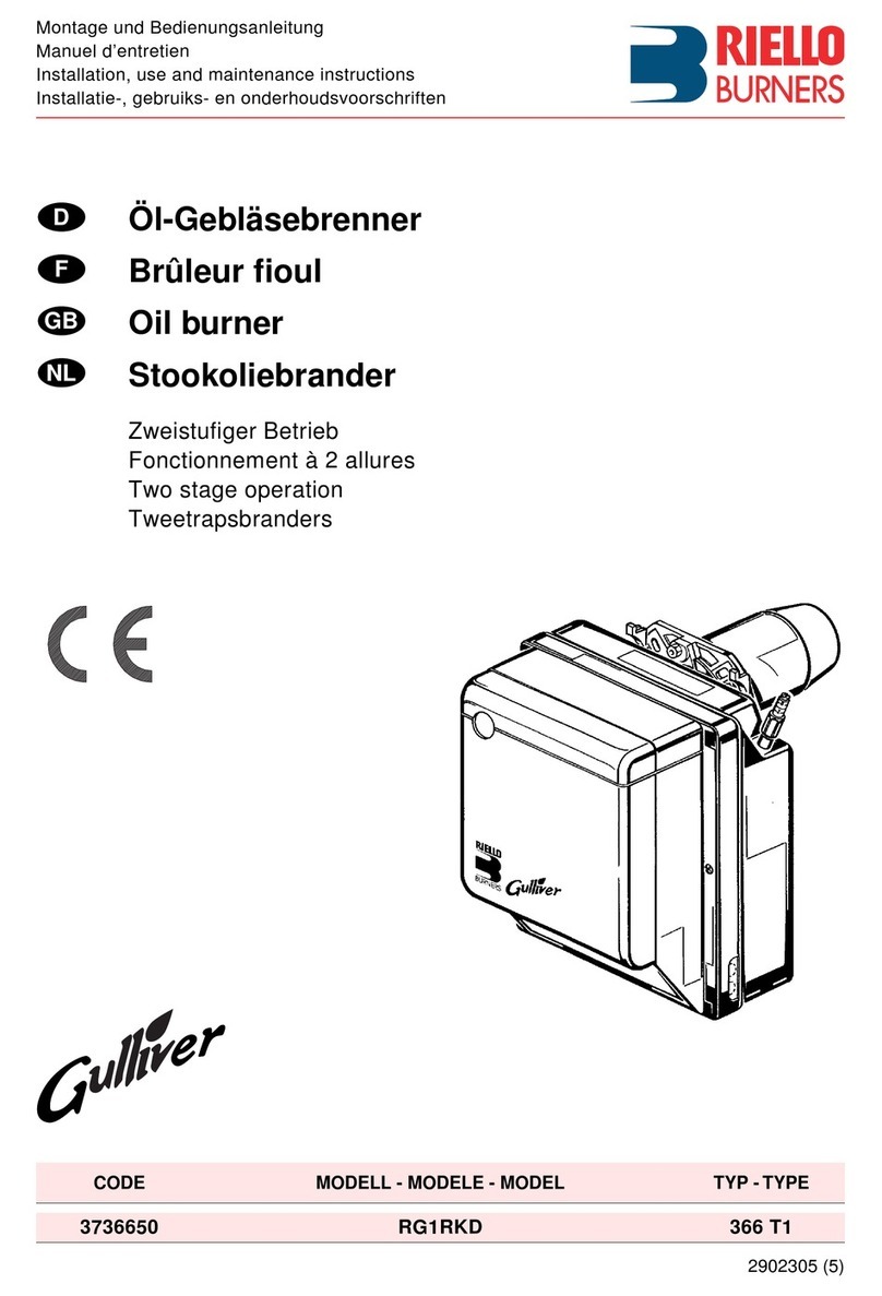 Riello Burners Gulliver RG1RKD Quick start guide