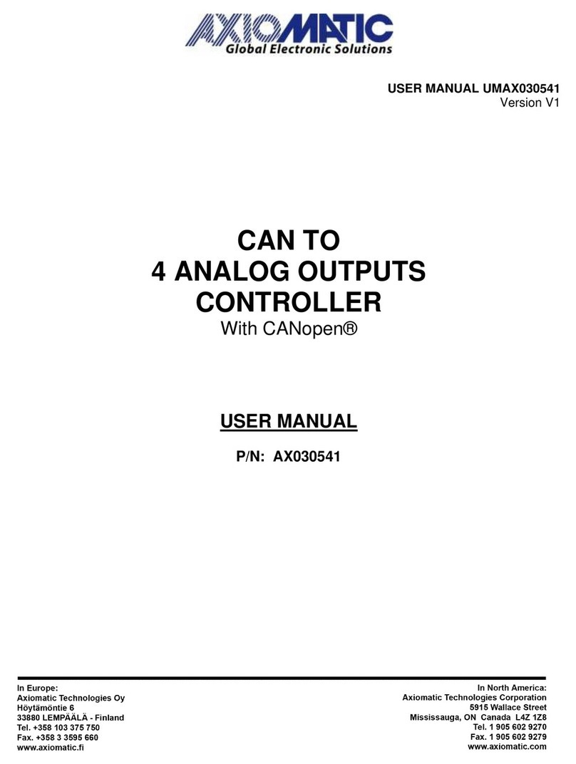 AXIOMATIC AX030541 user manual