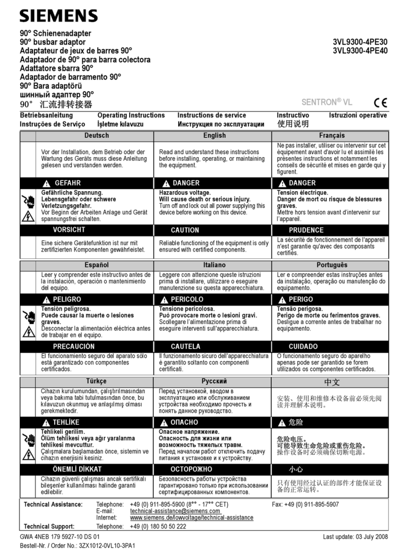 Siemens SENTRON VL Series User manual
