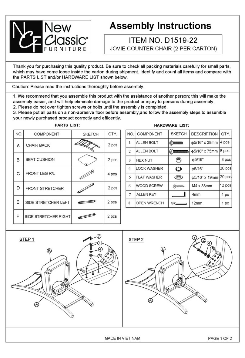 New Classic Furniture Jovie D1519-22 Assembly instructions New Classic Furniture Jovie D1519-22 Assembly instructions