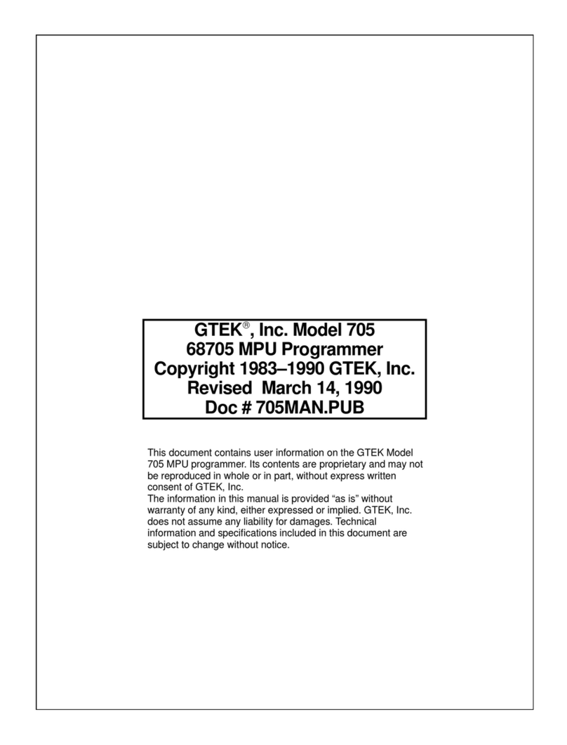 G-Tek 705 operating instructions