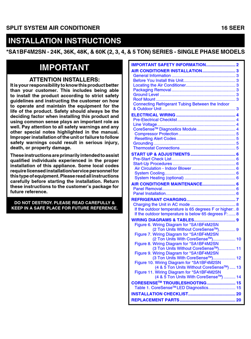 Nortek SA1BF4M2SN Series User manual