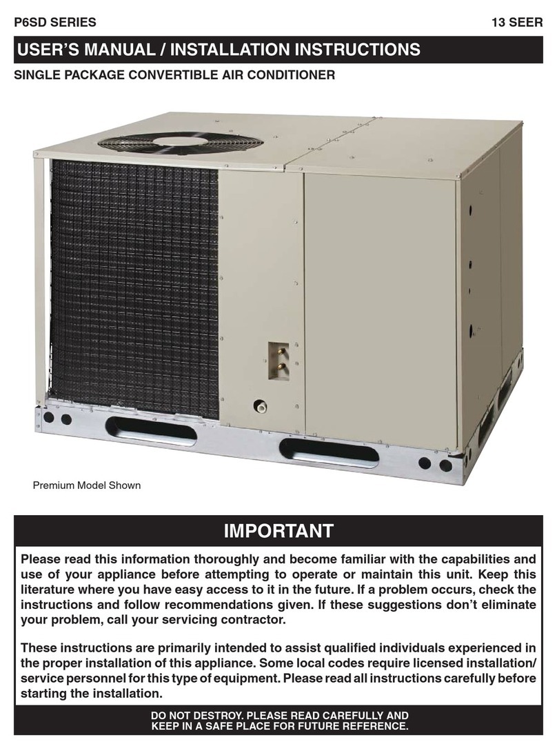 Nordyne P6SD Series /installation User manual