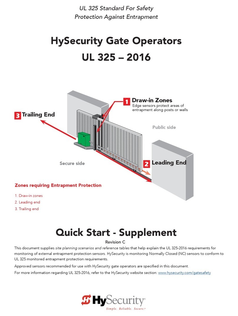 HySecurity UL 325-2016 Quick start - supplemental instructions HySecurity UL 325-2016 Quick start - supplemental instructions