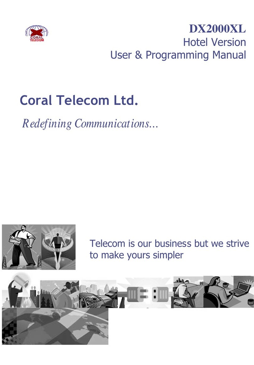 Coral Telecom DX2000XL User programming manual