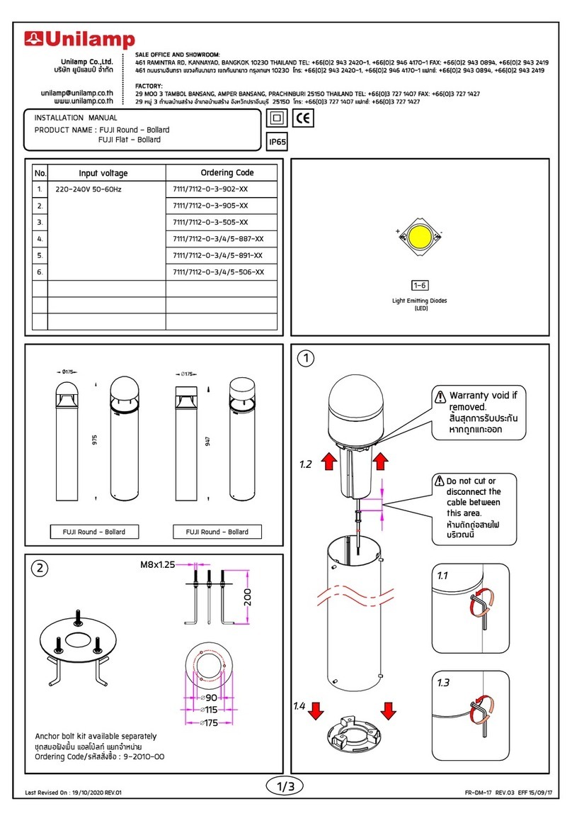Unilamp FUJI Round installation manual