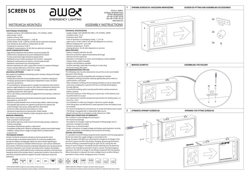 Awex SCREEN DS Assembly instructions